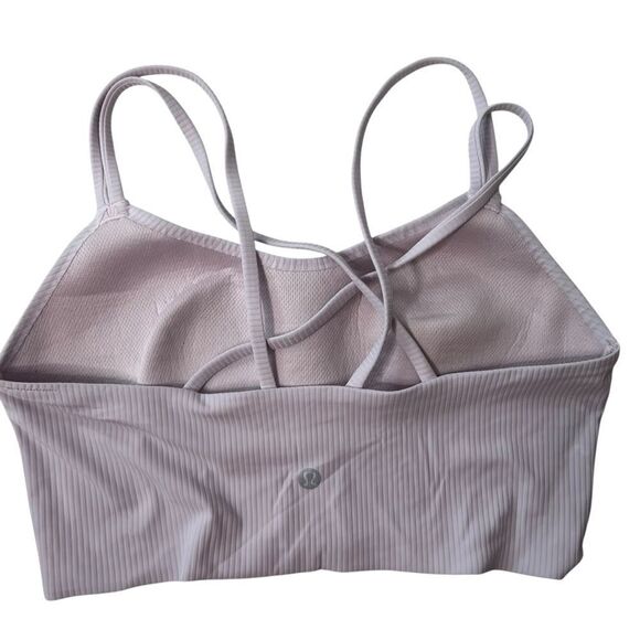 Lululemon Pink Haze Ribbed Longline Light Support Bra - Picture 4 of 8